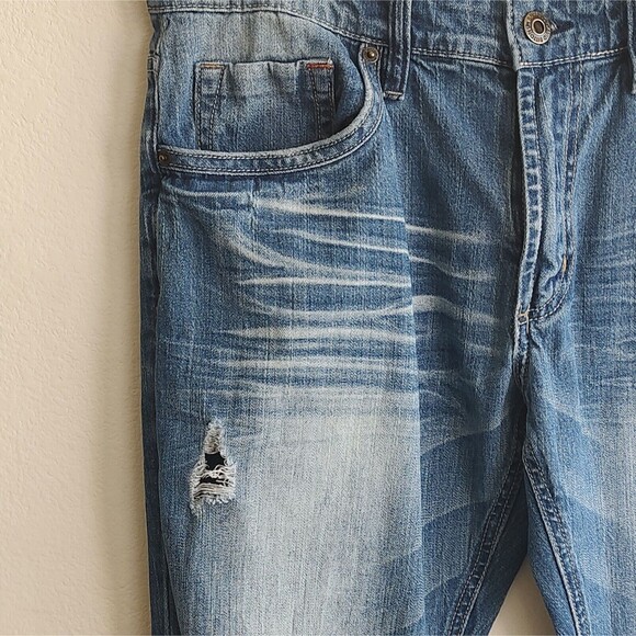 Buffalo David Bitton Ash X Basic Jeans 32x32 Blue Skinny Stretch Distress(34x32) - Picture 5 of 12